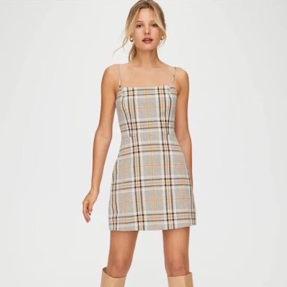 WILFRED Aritzia Isabelle Plaid Mini Dress - Size 10 - New! - Picture 2 of 8